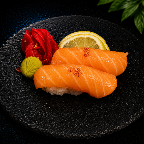 sake / norwegischer wildlachs nigiri