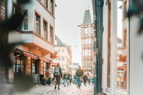 historische Altstadt Marburgs mit schönen Fachwerkbauten